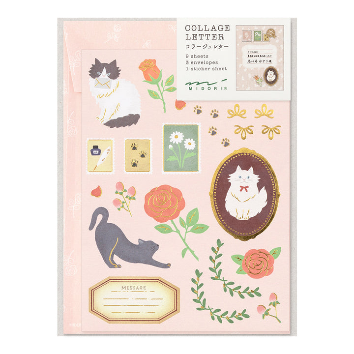 Midori Letter Set 922 Collage - Cat