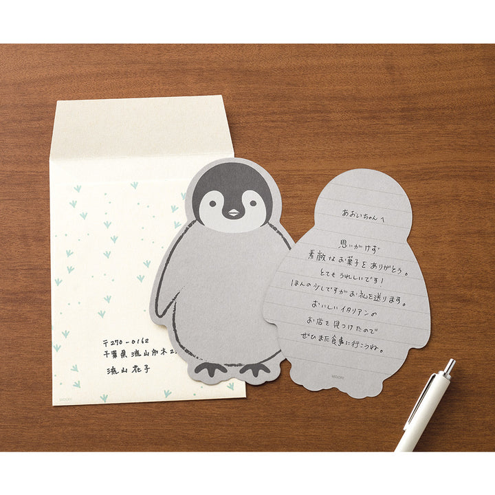 Midori Letter Set 926 Die Cut - Penguin