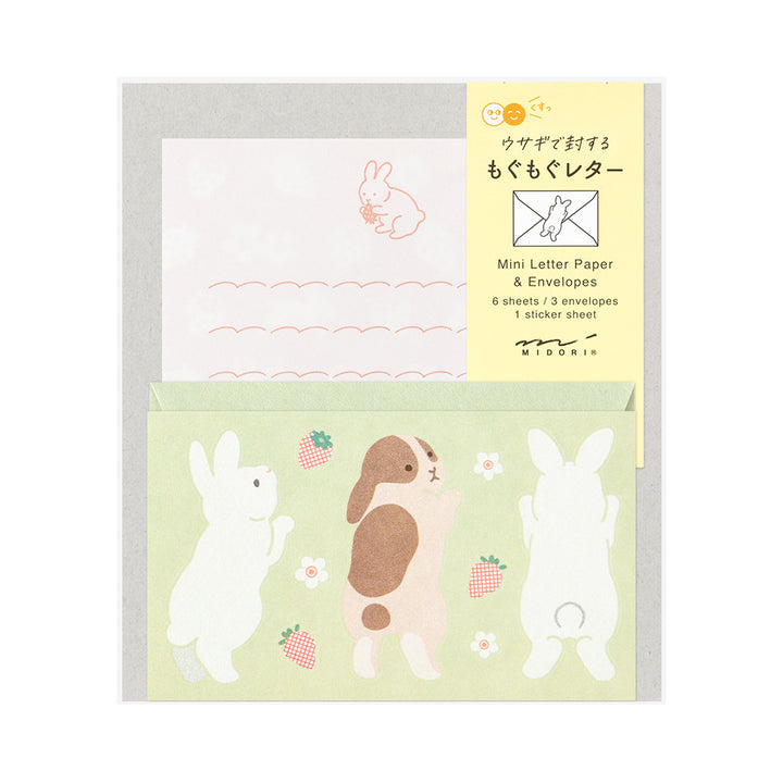 Midori Mini Letter Set 934 with stickers - Hungry Rabbit