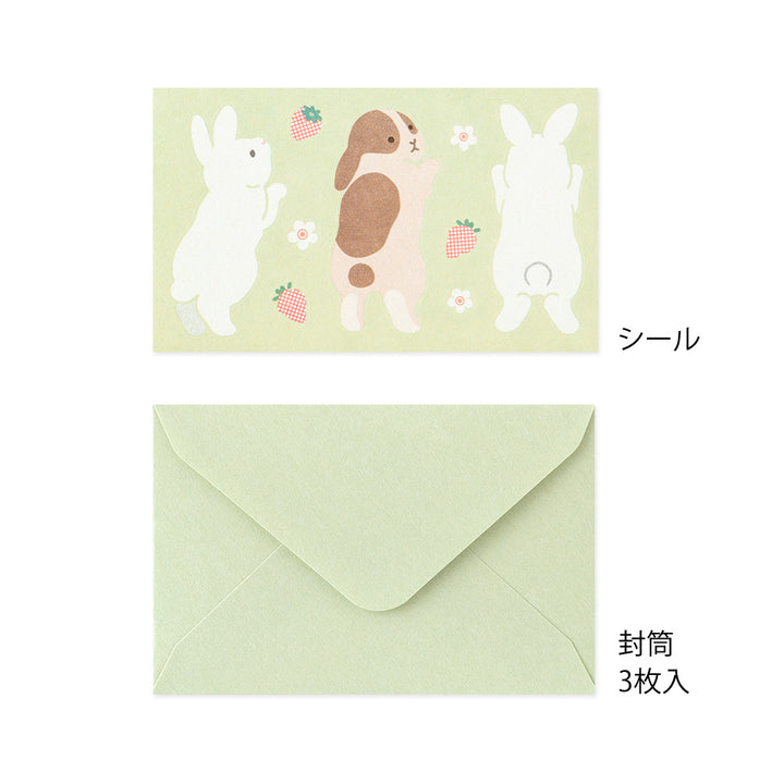 Midori Mini Letter Set 934 with stickers - Hungry Rabbit