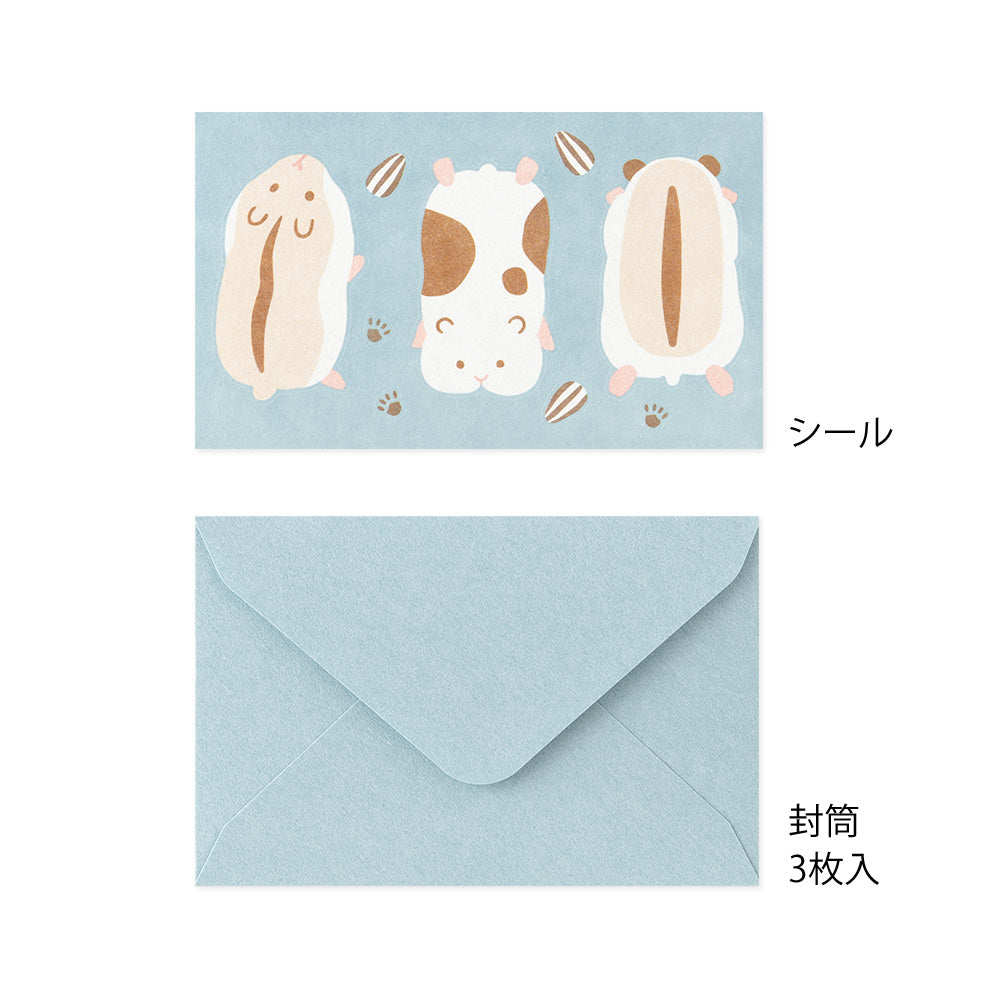 Midori Mini Letter Set 935 with stickers - Hungry Hamster