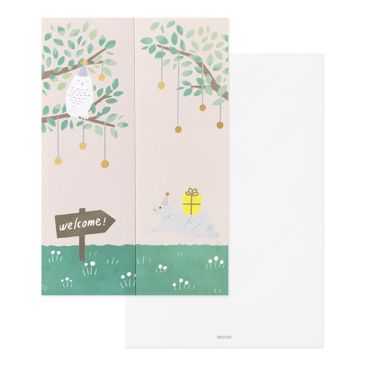 Midori Greeting Card Open - Birthday Animal