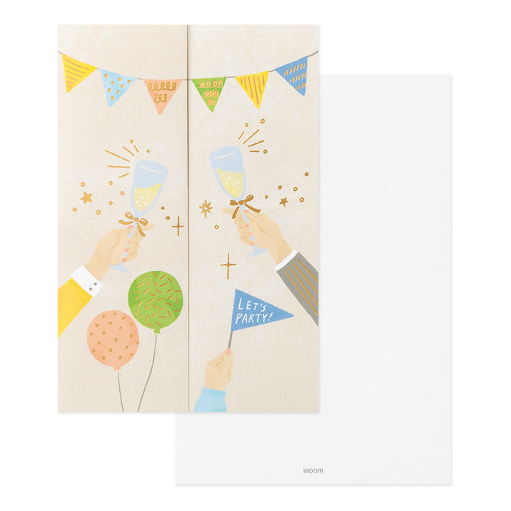Midori Greeting Card Open - Birthday Party