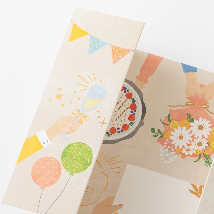 Midori Greeting Card Open - Birthday Party