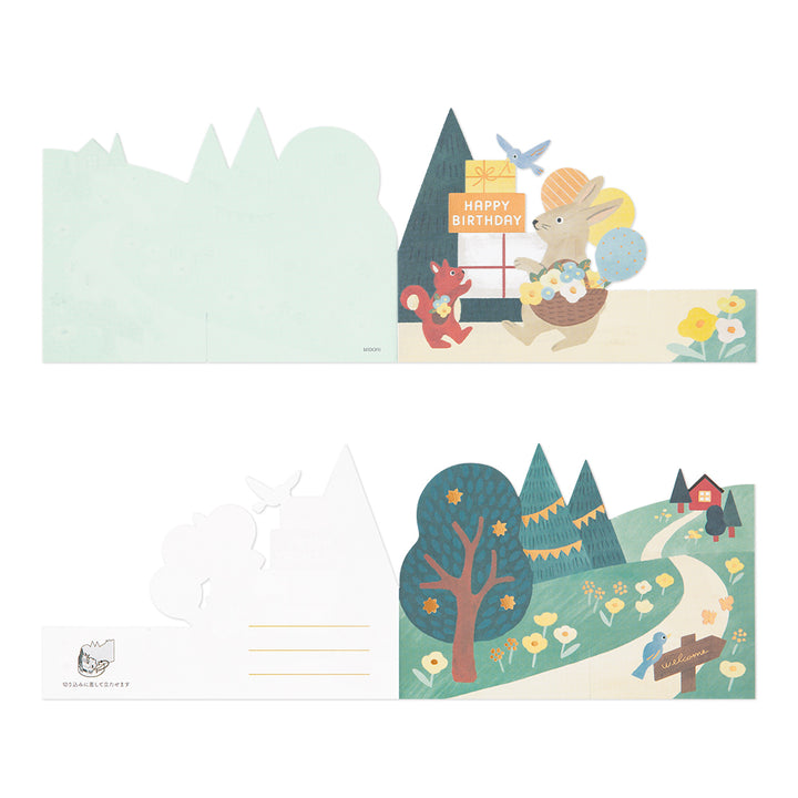 Midori Decorative 3D Greeting Card - Birthday Forest Animals