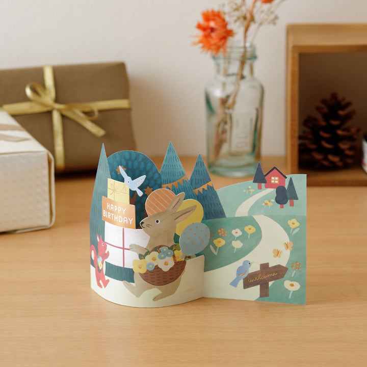 Midori Decorative 3D Greeting Card - Birthday Forest Animals