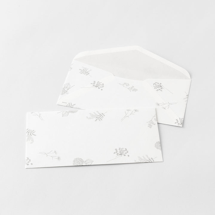 Midori Message Letter Set with Envelope Floral Washi Paper - Pink