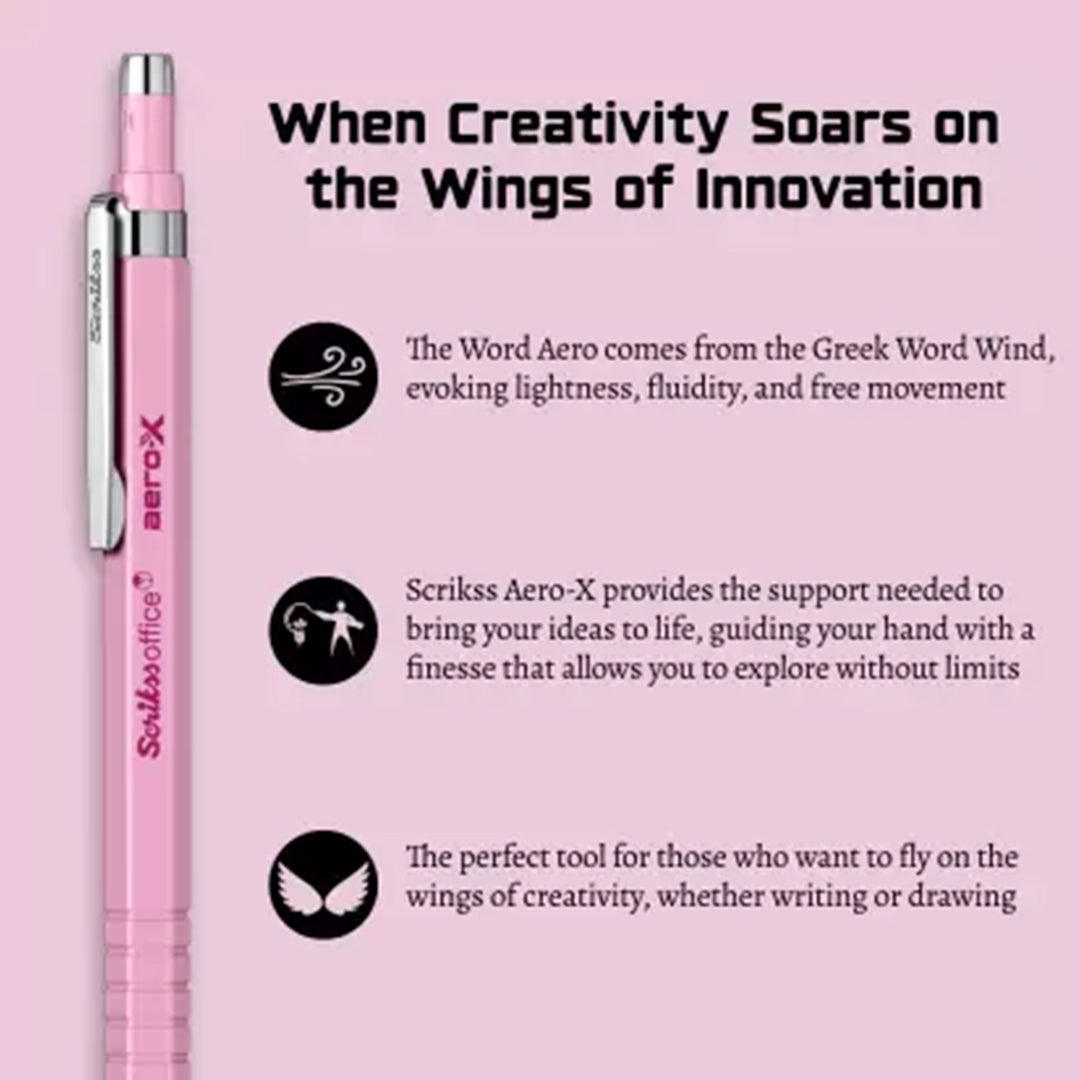 Scrikss | Aero-X | Mechanical Pencil | 0.7mm | Pink