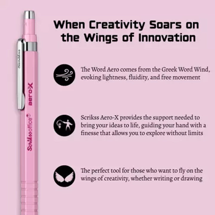 Scrikss | Aero-X | Mechanical Pencil | 0.7mm | Pink