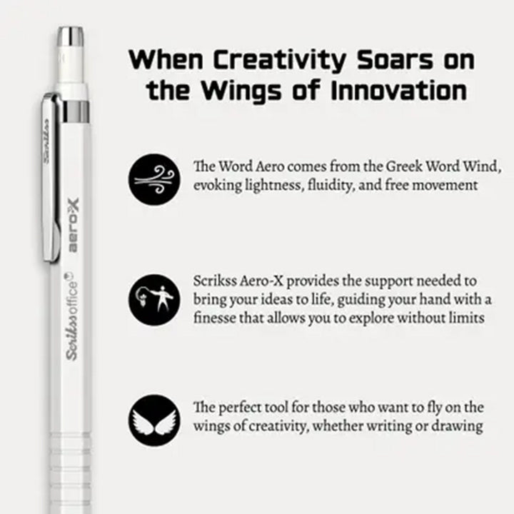 Scrikss | Aero-X | Mechanical Pencil | 0.7mm | White