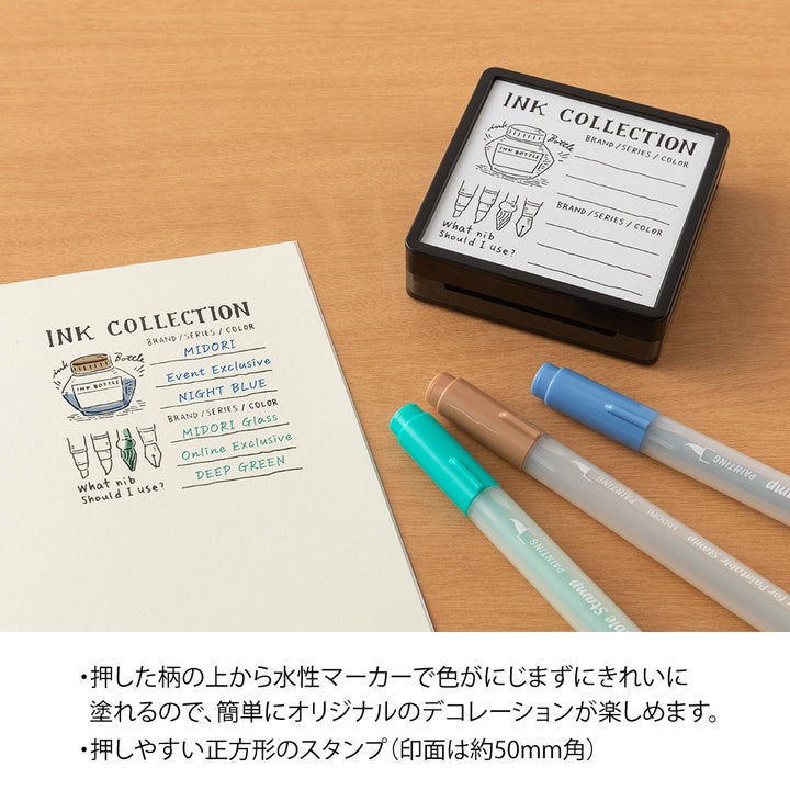Overseas Exclusive Midori Paintable Stamp Pre-Inked Ink Collection A