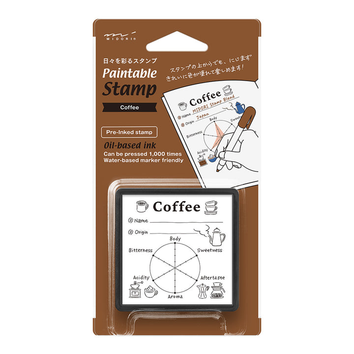 Overseas Exclusive Midori Paintable Stamp Pre-Inked Coffee