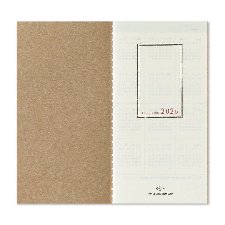 Traveler's Company Notebook Refill 2026 Weekly + Memo Second Half - A5-