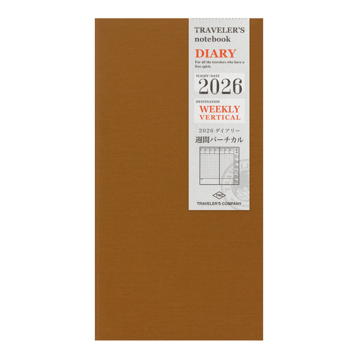 Traveler's Company Notebook Refill 2026 Weekly Vertical Second Half - A5-