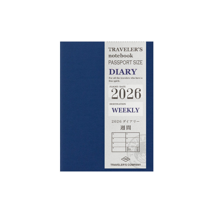 Traveler's Company Notebook Refill 2026 Weekly Second Half - Passport Size