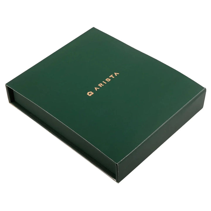 Arista | Ballpoint Pen | Black Barrel Chrome Cap With Gold Trim | With Gold Chrome Table Clock