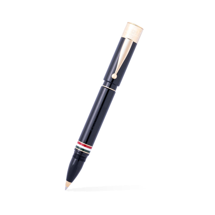 Gioia | Fountain Pen &amp; Rollerball Pen | Partenope | Black | Gold Trims