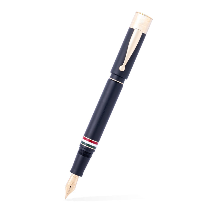 Gioia | Fountain Pen &amp; Rollerball Pen | Partenope | Black Sand | Gold Trims