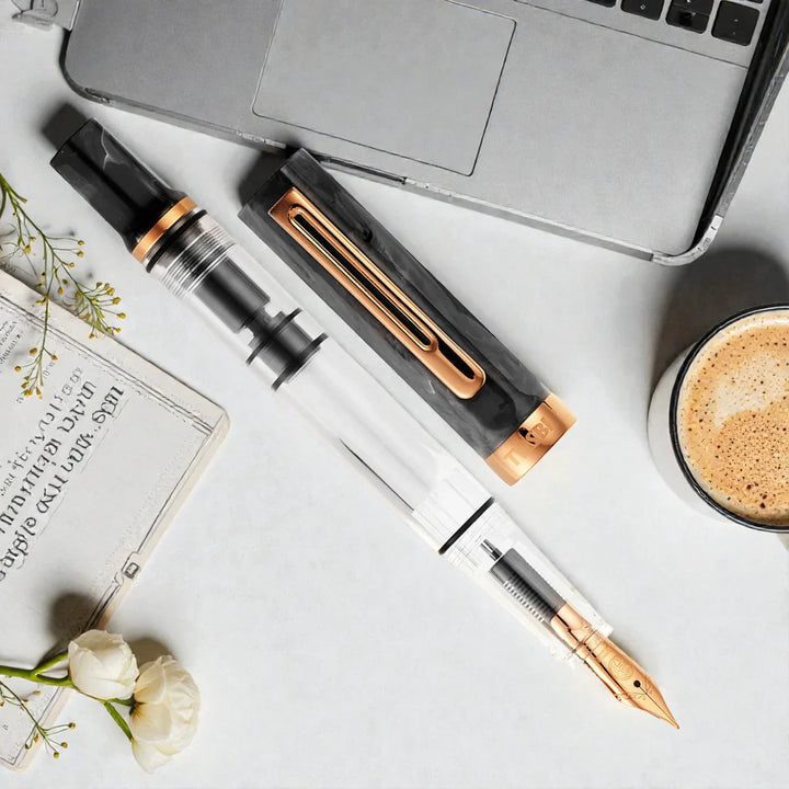 TWSBI ECO Black Marble with Bronze Fountain Pen