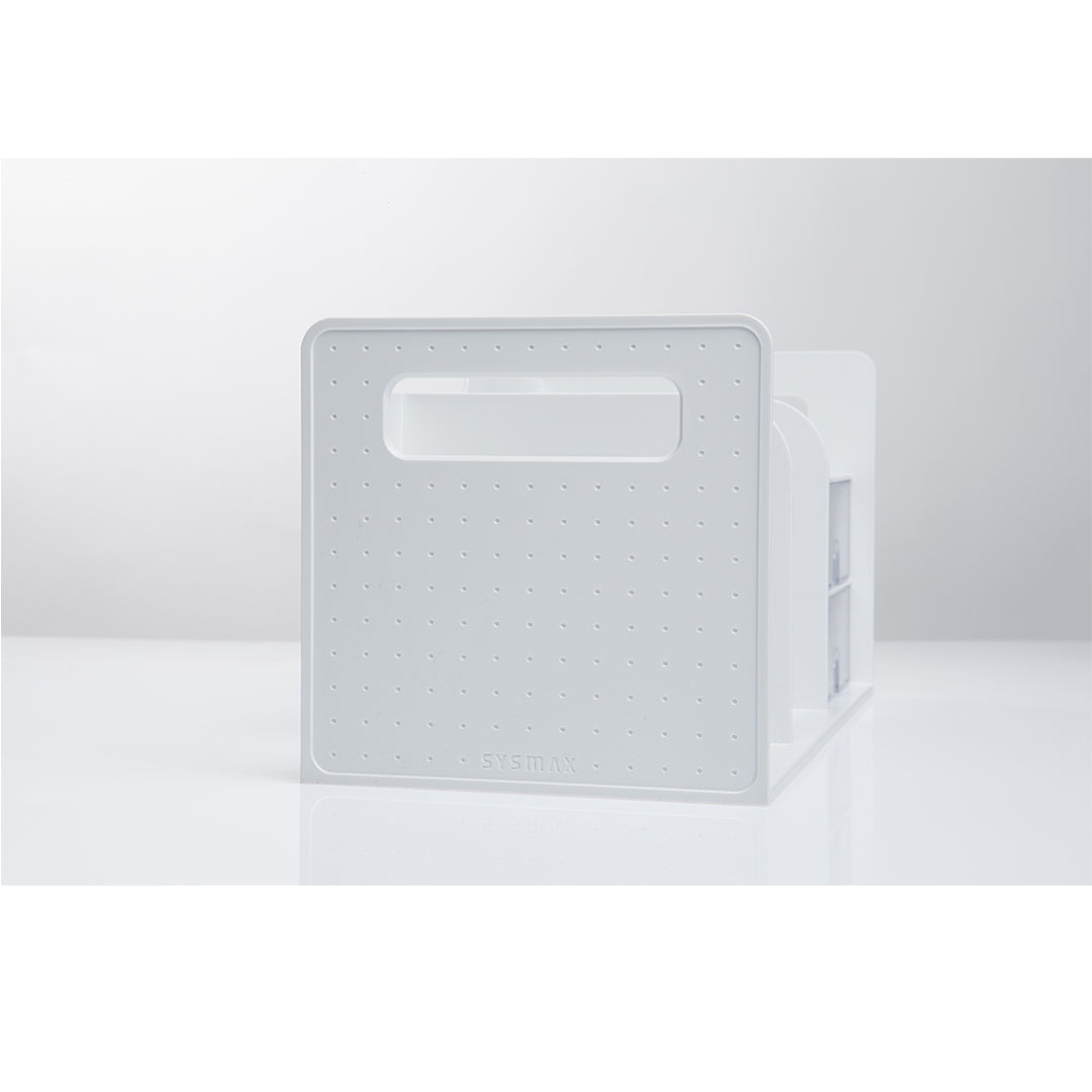 Sysmax | Book Rack With 2 Drawers | 2 Bookshelf | Organiser | White