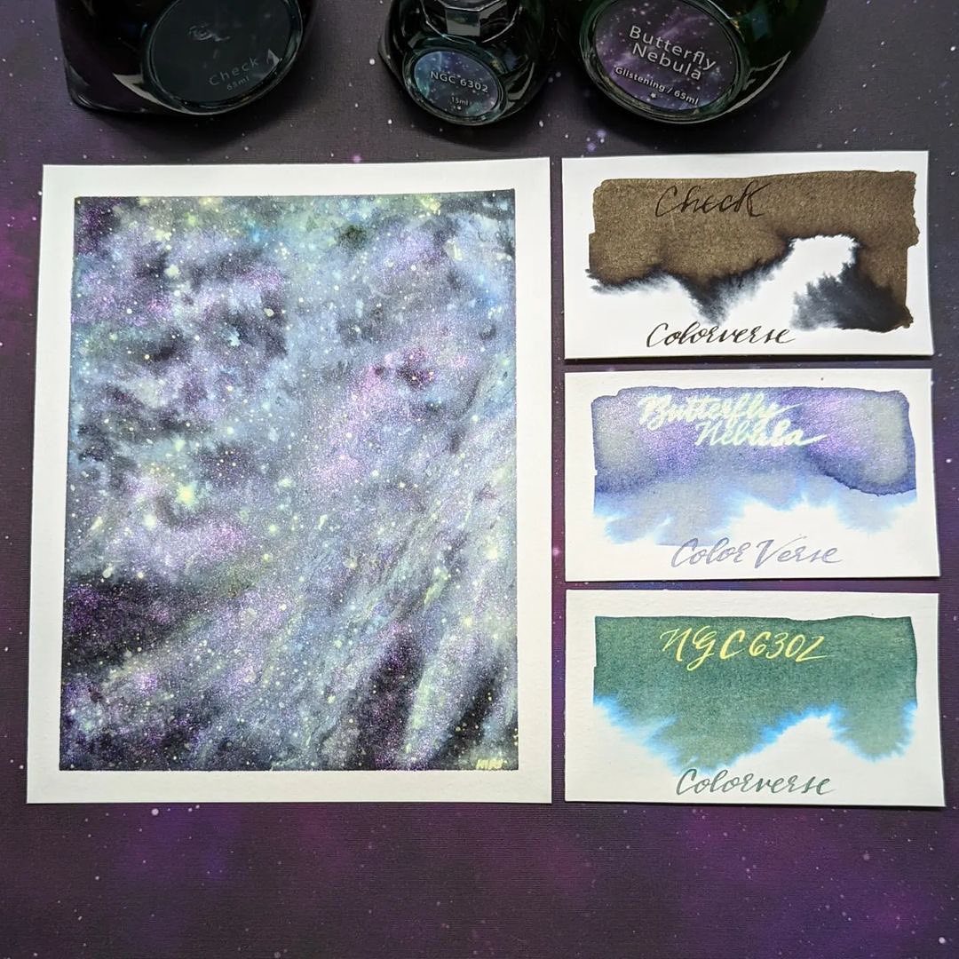 Colorverse | Blue | Fountain Pen Ink Bottled | Special Ink | Butterfly Nebula &amp; NGC 6302 (65ml+15ml)
