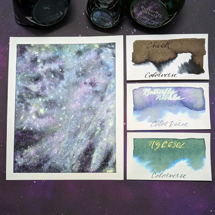 Colorverse | Blue | Fountain Pen Ink Bottled | Special Ink | Butterfly Nebula &amp; NGC 6302 (65ml+15ml)