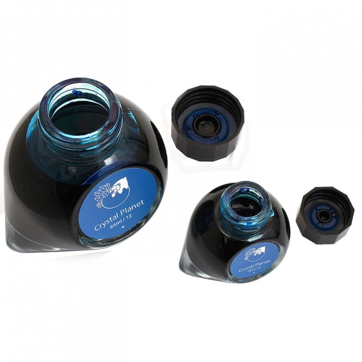 Colorverse | Spaceward Series | Season 1 | Crystal Planet | Fountain Pen Ink | Blue | 65ml and 15ml | 2 Bottle Set - Aarcaai