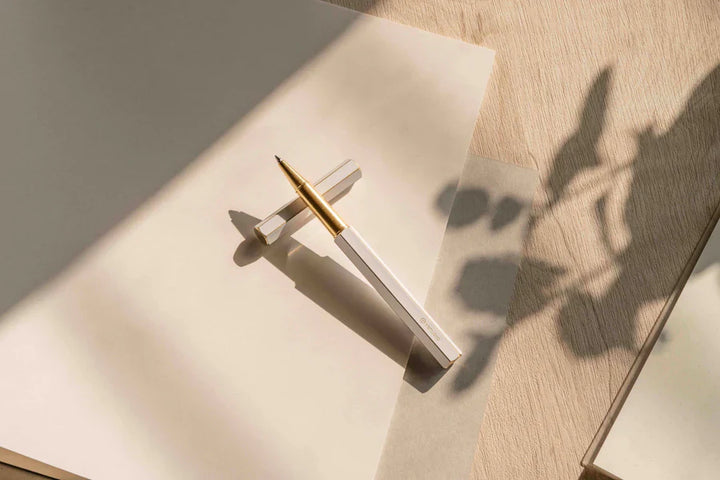 Ystudio | Rollerball Pen | Classic Revolve | Brass White