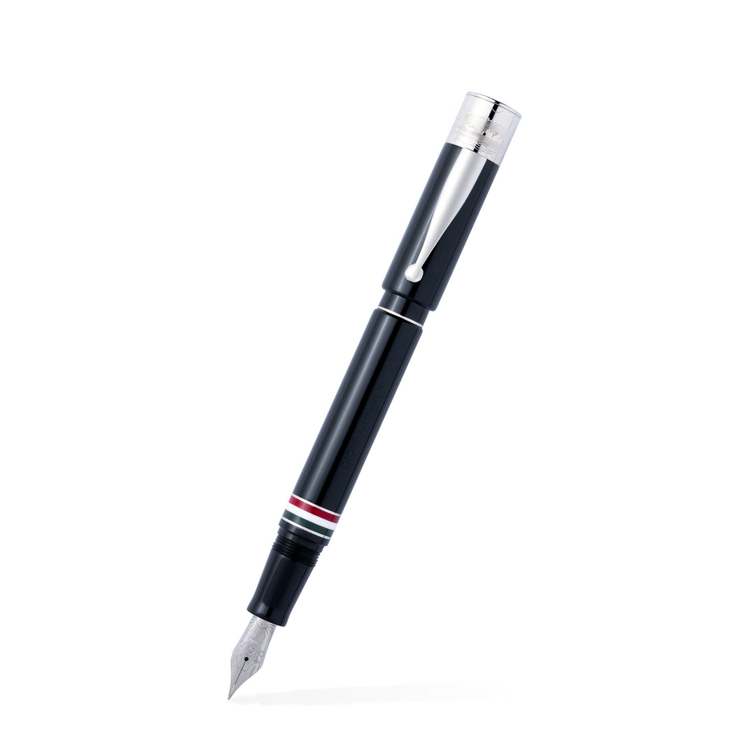 Gioia | Fountain Pen &amp; Rollerball Pen | Partenope | Black | Ruthenium Trims