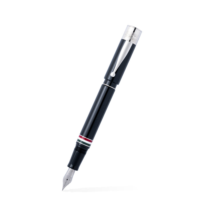 Gioia | Fountain Pen &amp; Rollerball Pen | Partenope | Black | Ruthenium Trims