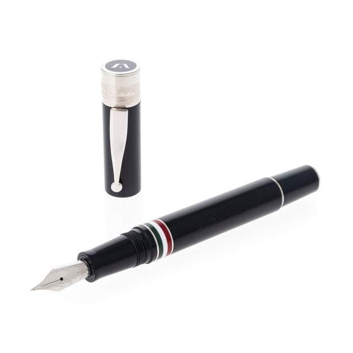 Gioia | Fountain Pen &amp; Rollerball Pen | Partenope | Black | Ruthenium Trims