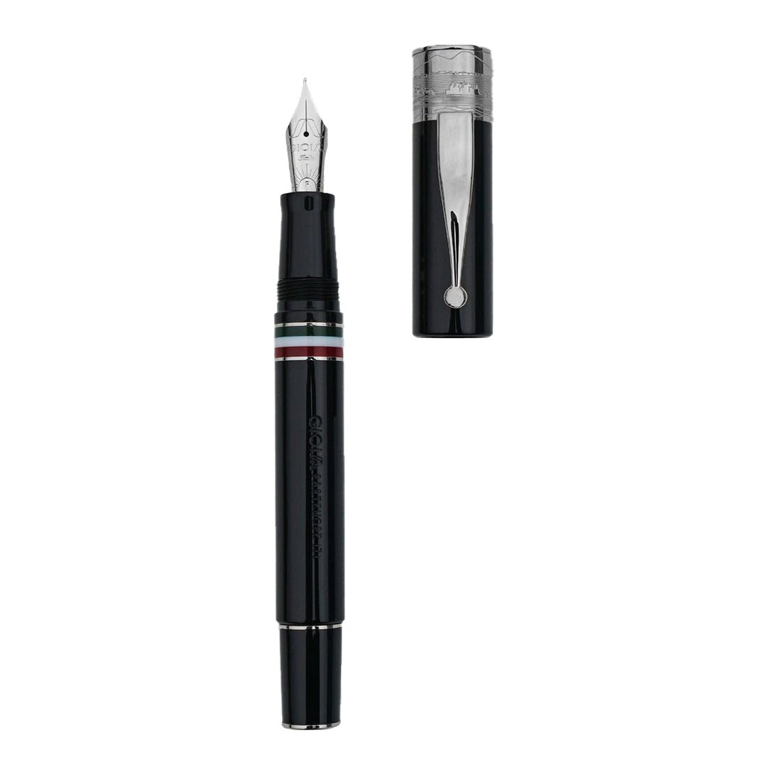 Gioia | Fountain Pen &amp; Rollerball Pen | Partenope | Black | Ruthenium Trims