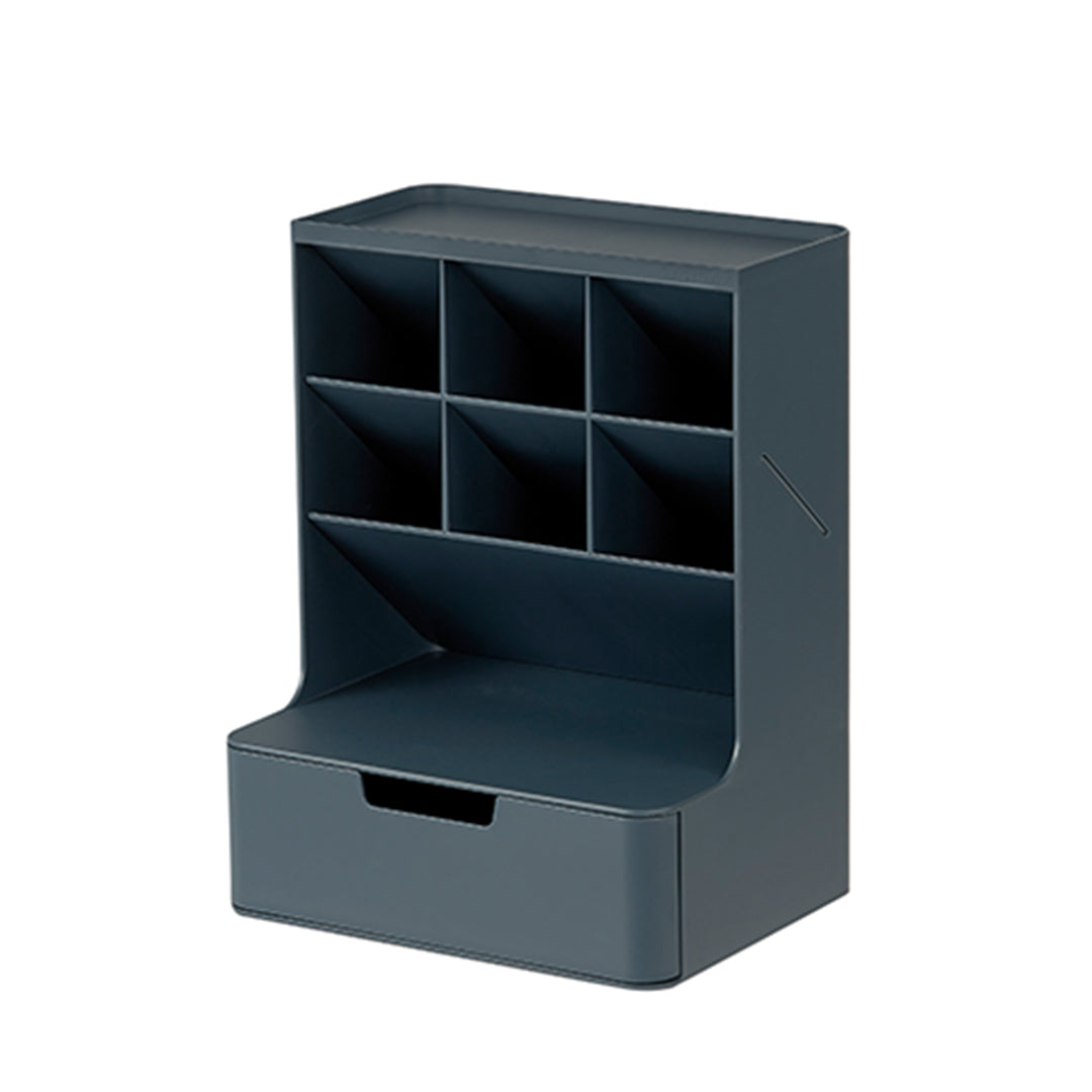 Sysmax | Hive Desk Organizer with 6 Compartments |1 Drawer| Prussian Blue| For Office &amp; Home