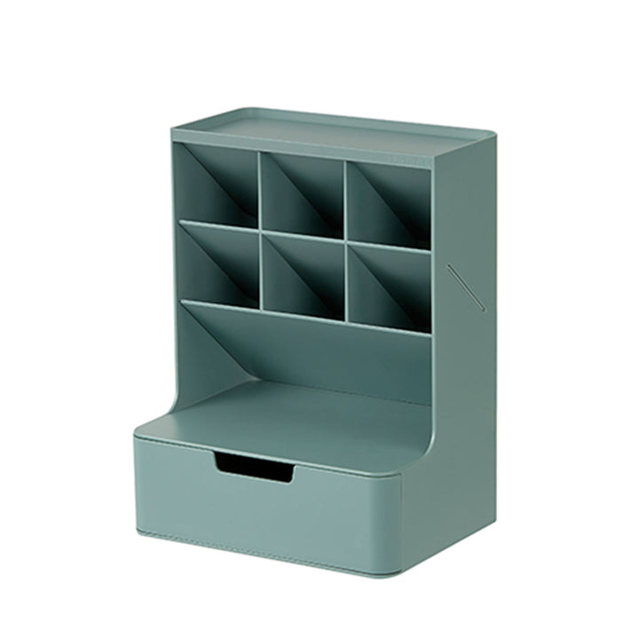 Sysmax | Hive Desk Organizer with 6 Compartments |1 Drawer| Cobalt Green| For Office &amp; Home
