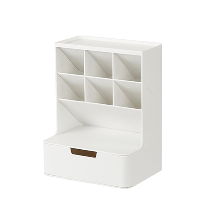 Sysmax | Hive Desk Organizer with 6 Compartments |1 Drawer| White| For Office &amp; Home