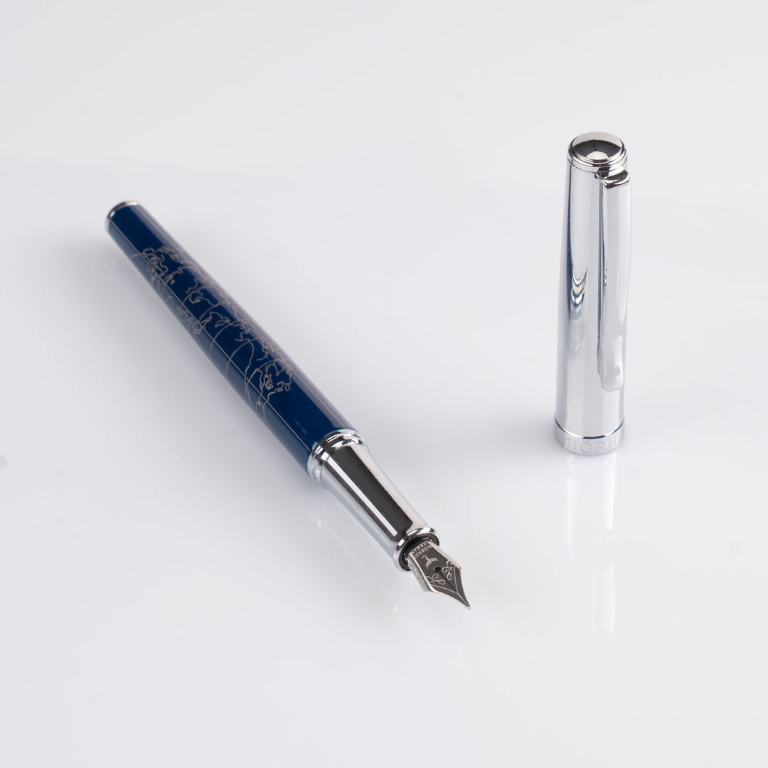 Horner | Terra | Fountain Pen | Blue Chrome