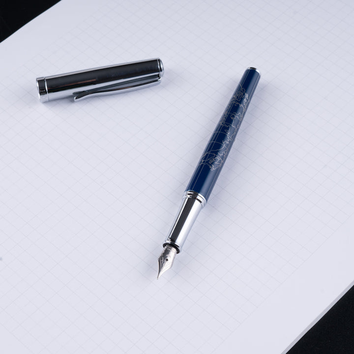 Horner | Terra | Fountain Pen | Blue Chrome