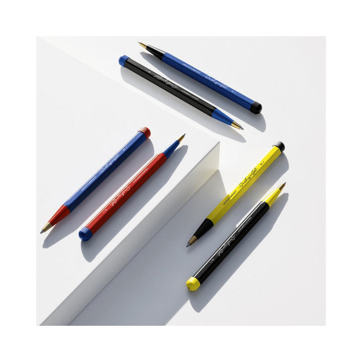 LEUCHTTURM1917 Ball Point Pen with Royal Blue Ink | Bauhaus Edition | Drehgriffel No. 1 | Lemon/Black | Twist Mechanism