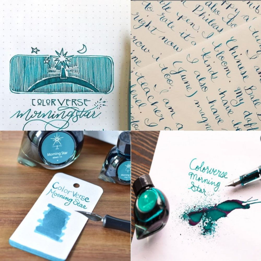 Colorverse Ink | Spaceward Series | Morning Star | Turquoise | 65ml &amp; 15ml | 2 Bottle Set - Aarcaai