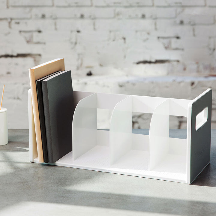 Litem | Book Rack with  4 Compartments | Organiser | Cool Grey | My Room