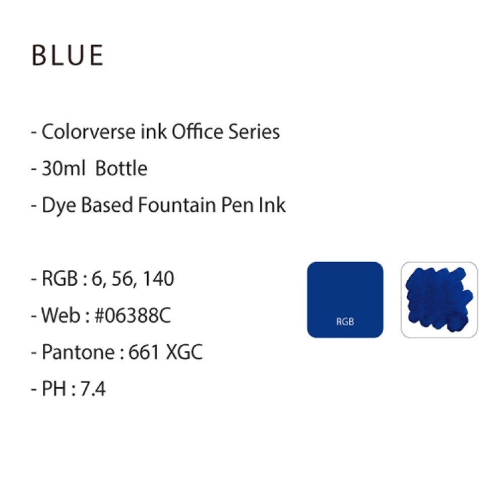Colorverse | Office Series | Ink Bottle | Blue | 30ml - Aarcaai