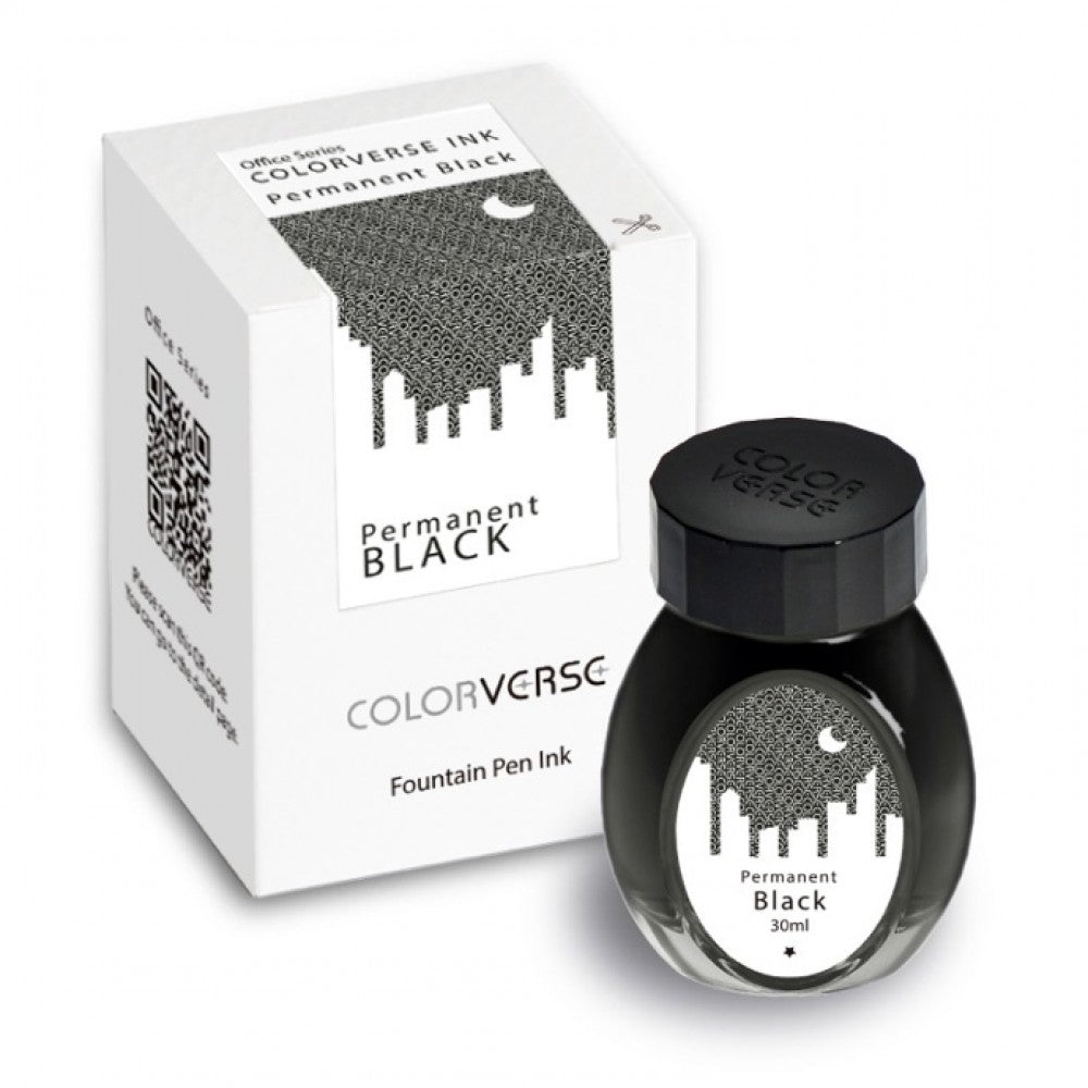 Colorverse | Office Series | Permanent Black | Fountain Pen Waterproof Ink | 30ml - Aarcaai