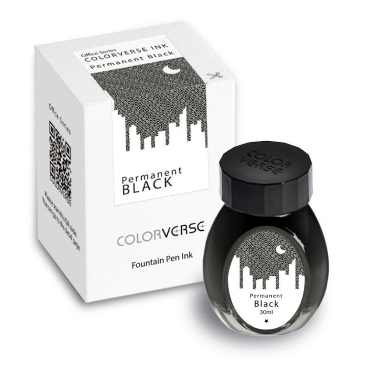 Colorverse | Office Series | Permanent Black | Fountain Pen Waterproof Ink | 30ml - Aarcaai