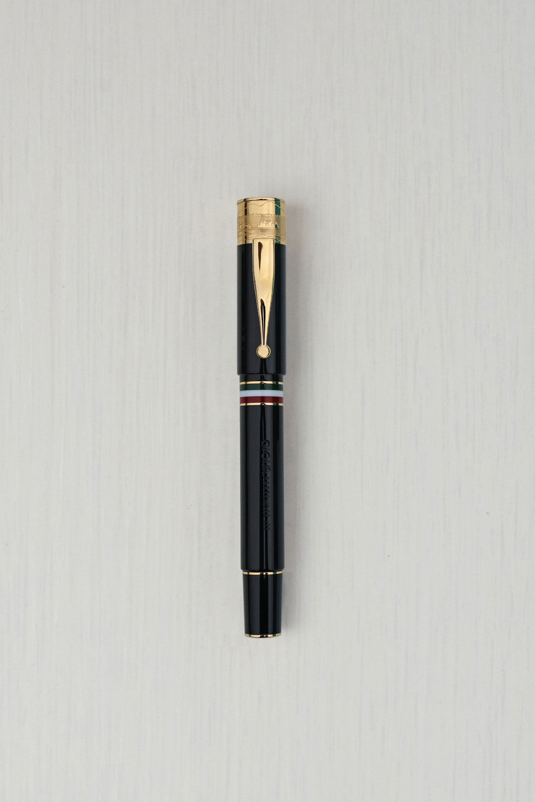 Gioia | Fountain Pen &amp; Rollerball Pen | Partenope | Black | Gold Trims