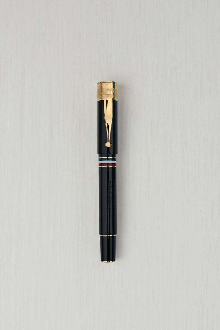 Gioia | Fountain Pen &amp; Rollerball Pen | Partenope | Black | Gold Trims