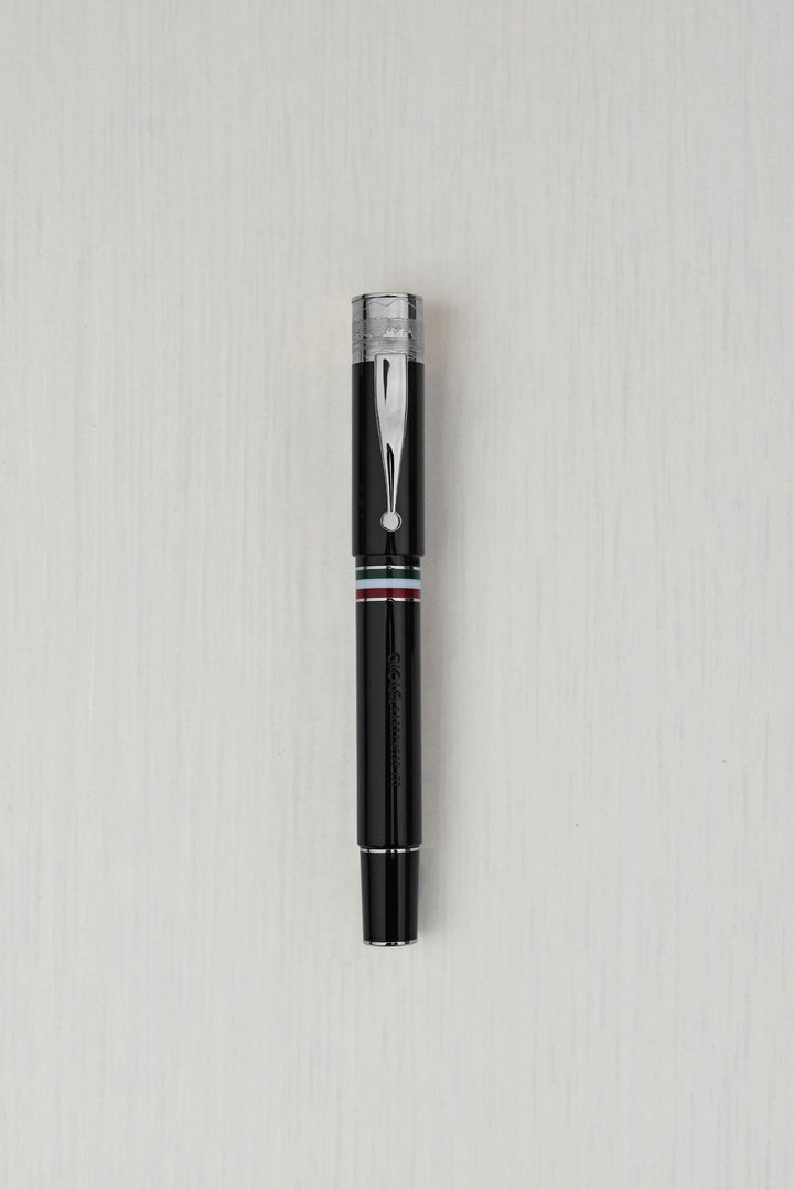 Gioia | Fountain Pen &amp; Rollerball Pen | Partenope | Black | Ruthenium Trims