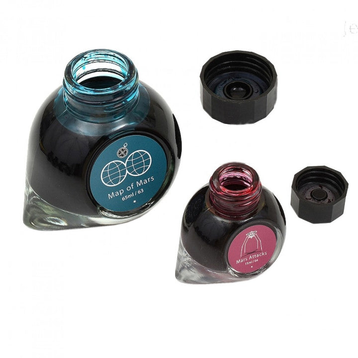 Colorverse Ink | The Red Planet | Map Of Mars | Turquoise &amp; Burgundy | 65ml &amp; 15ml | 2 Bottle Set - Aarcaai