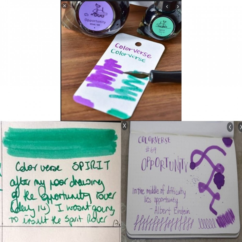 Colorverse Ink | Season 5 | The Red Planet | Opportunity (65ml) and Spirit (15ml) | Purple and Green | 2 Bottle Set | Dye-Based Nontoxic - Aarcaai