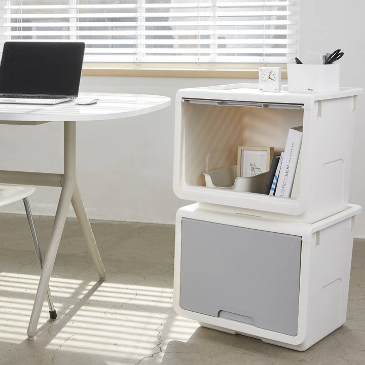 Litem | Multi Utility Storage  Box |Organizer  | Ivory | Roomax Cube Plus | For Office & Home