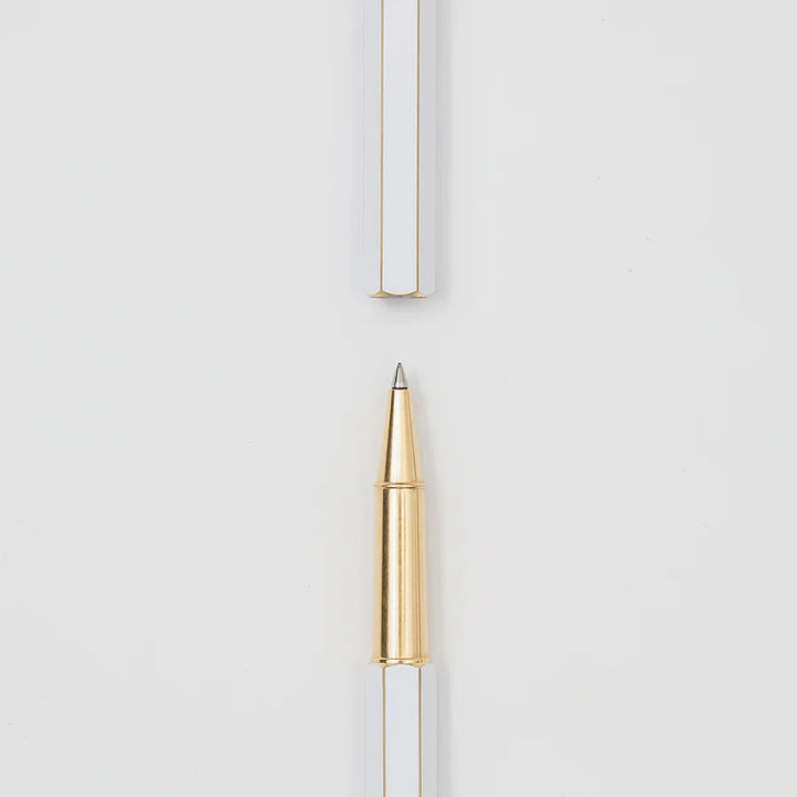 Ystudio | Rollerball Pen | Classic Revolve | Brass White